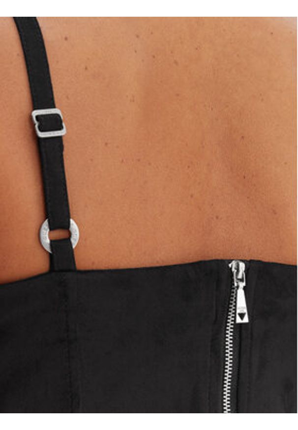 Guess Top W6RH03 WJ472 Czarny Slim Fit. Kolor: czarny. Materiał: syntetyk