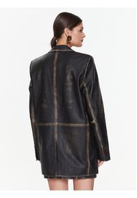 Remain Marynarka Washed Leather Boxy RM2043 Brązowy Regular Fit. Kolor: brązowy. Materiał: skóra #3