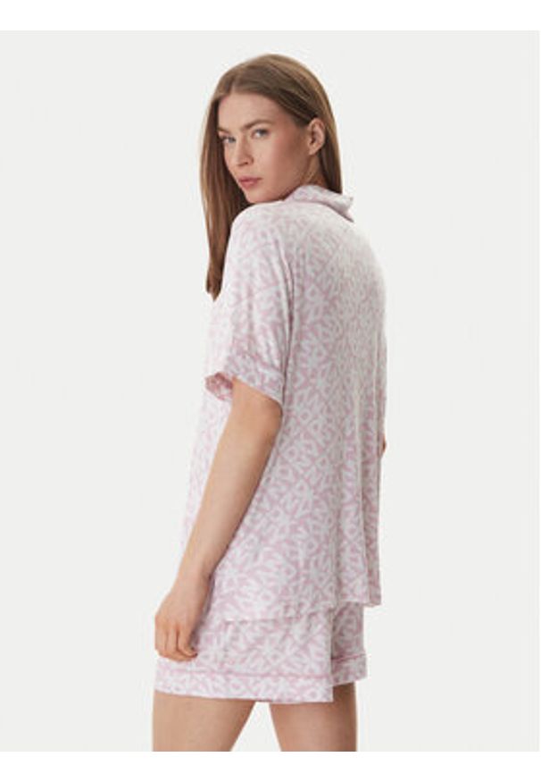 DKNY Piżama YI50058 Różowy Regular Fit. Kolor: różowy. Materiał: wiskoza