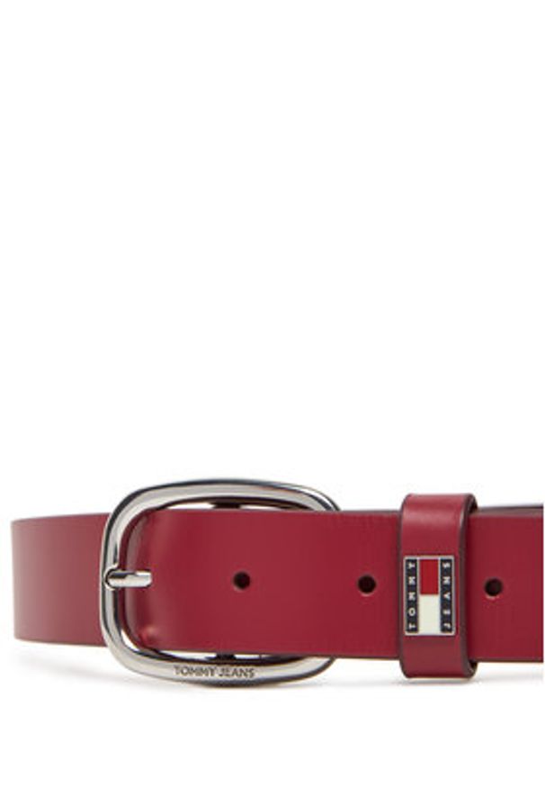 Tommy Jeans Pasek Damski Tjw Oval 3.0 AW0AW15836 Czerwony. Kolor: czerwony. Materiał: skóra