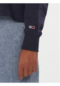 Tommy Jeans Bluza Ess Logo DW0DW16393 Granatowy Cropped Fit. Kolor: niebieski. Materiał: syntetyk #8