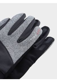 4f - Rękawiczki softshell Touch Screen uniseks - szare. Kolor: szary. Materiał: softshell. Sezon: zima. Styl: casual #2