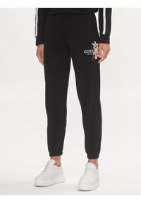 Guess Spodnie dresowe Zoey V4GB04 KC6V1 Czarny Regular Fit. Kolor: czarny. Materiał: bawełna