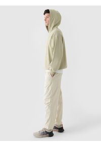 4f - 4F Bluza dresowa nierozpinana z kapturem męska - oliwkowa/khaki 3XL. Okazja: na co dzień. Typ kołnierza: kaptur. Kolor: oliwkowy, wielokolorowy, brązowy. Materiał: dresówka. Wzór: gładki, ze splotem. Styl: casual, sportowy #2