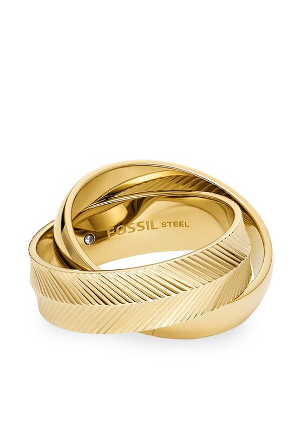 Fossil Pierścionek Harlow Ring Linear Texture JF04806710 Złoty. Materiał: metalowe. Kolor: złoty