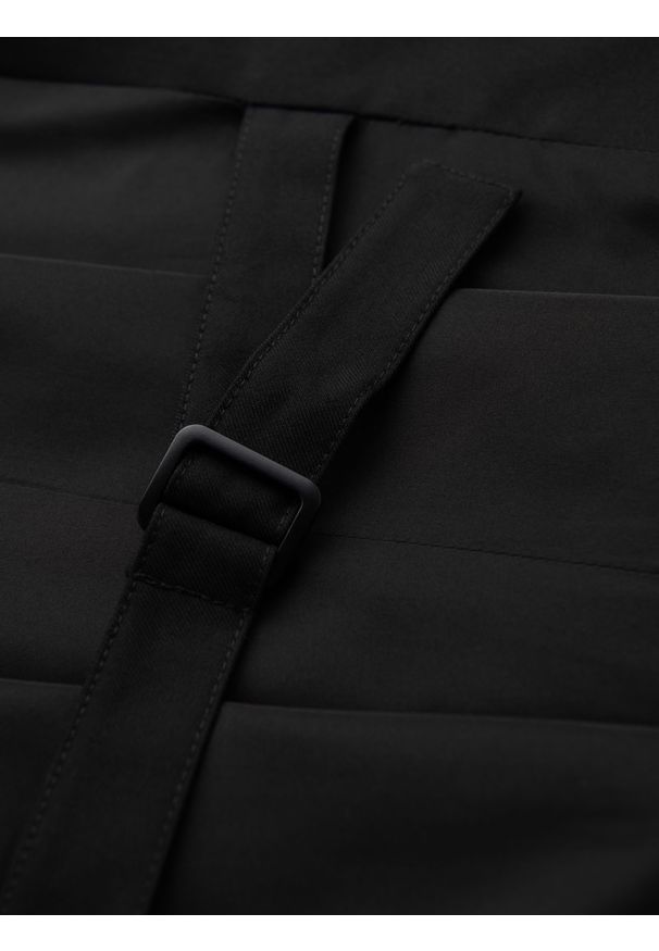Ombre Clothing - Męska dopasowana kamizelka z rayonem i marmurkowymi guzikami – czarna V4 OM-BLZV-0112 - XXL. Kolor: czarny. Materiał: tkanina, poliester. Wzór: gładki, jednolity. Styl: elegancki