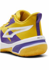 Puma - Buty do koszykówki Genetics PUMA Yellow Sizzle White. Kolor: biały, żółty, wielokolorowy. Materiał: syntetyk, materiał. Szerokość cholewki: normalna. Sport: koszykówka