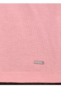 Big-Star - Koszulka damska o luźnym kroju różowa Valeria 601. Okazja: na co dzień. Typ kołnierza: dekolt w serek. Kolor: różowy. Materiał: dzianina, jeans, len, wiskoza. Długość rękawa: krótki rękaw. Długość: krótkie. Styl: casual, elegancki #7