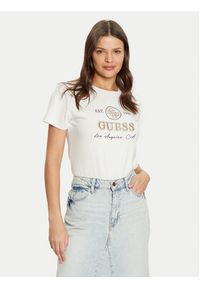 Guess T-Shirt V5RI05 J1314 Écru Regular Fit. Materiał: bawełna