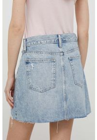 GAP spódnica jeansowa kolor niebieski mini prosta. Kolor: niebieski. Materiał: jeans #3