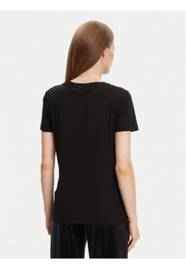 Guess T-Shirt V5YI08 J1314 Czarny Regular Fit. Kolor: czarny. Materiał: bawełna
