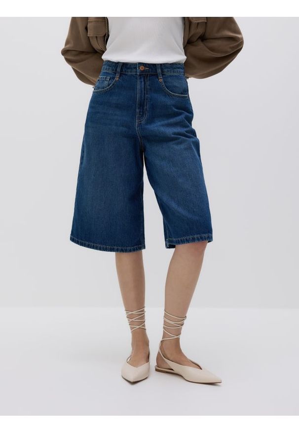 Reserved - Jeansowe szorty - niebieski. Kolor: niebieski. Materiał: jeans