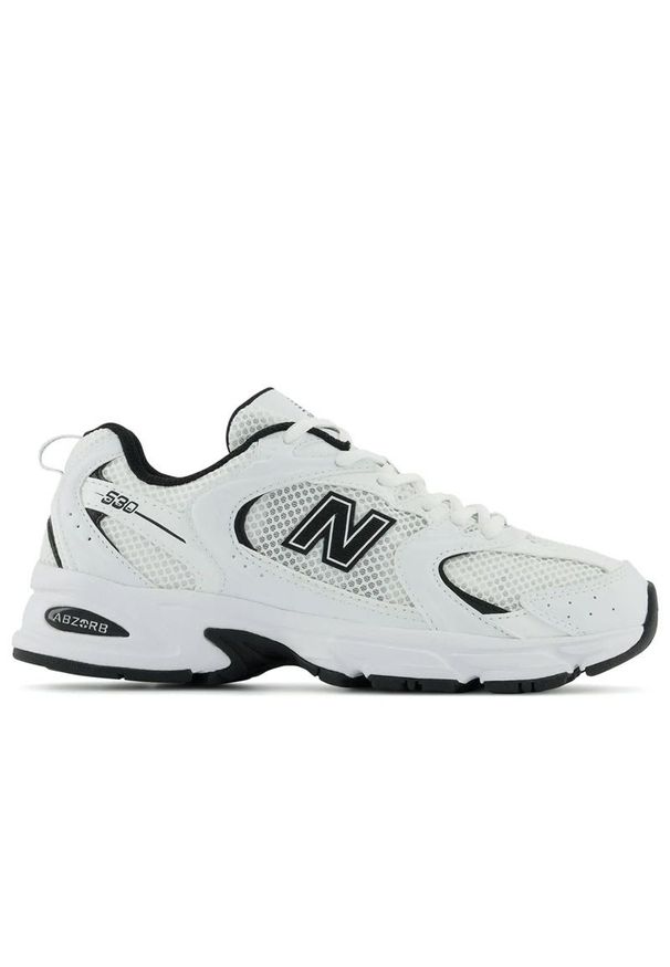 Buty unisex New Balance MR530EWB - białe. Okazja: na co dzień. Kolor: biały. Materiał: syntetyk, skóra, materiał. Szerokość cholewki: normalna. Sezon: lato