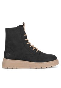 Rieker Botki 70404-00 Czarny. Kolor: czarny. Materiał: skóra, nubuk
