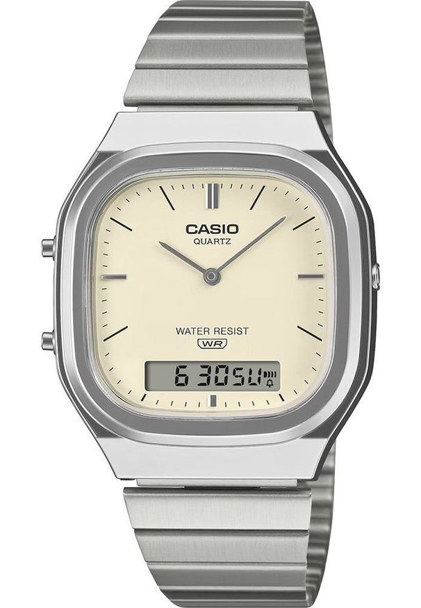 Zegarek Casio Męski Vintage Ana-Digi Cream Dial (AQ-240E-7A2DF). Styl: vintage