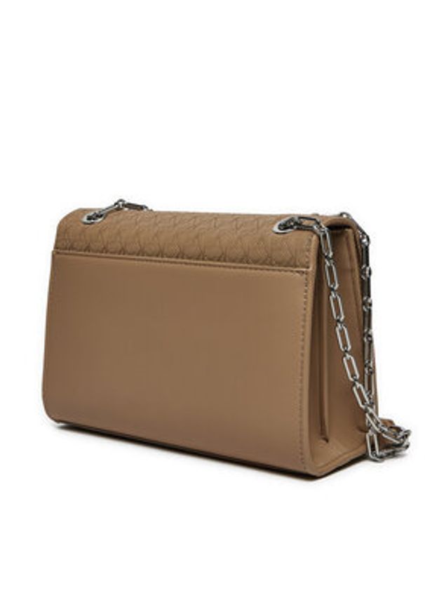 Calvin Klein Torebka Ck Medium Conv Shoulder Bag_Mono K60K613138 Brązowy. Kolor: brązowy. Materiał: skórzane