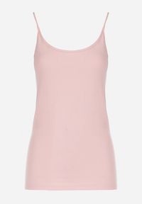 Born2be - Różowy Top na Cienkich Regulowanych Ramiączkach z Okrągłym Dekoltem Narenia. Okazja: na co dzień. Kolor: różowy. Materiał: bawełna, jeans, materiał. Długość rękawa: na ramiączkach. Styl: klasyczny, elegancki, casual #6