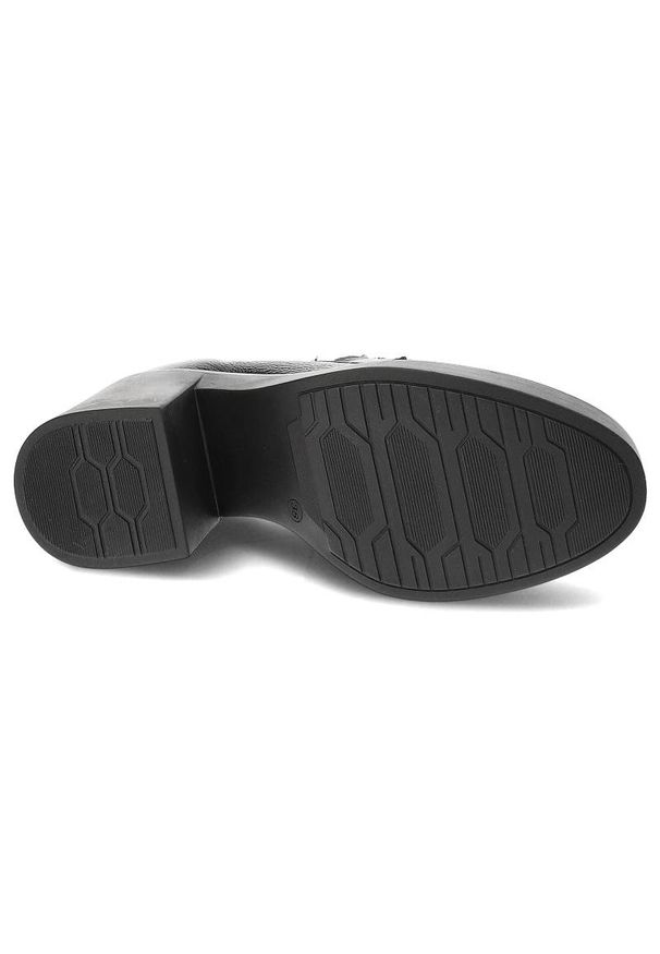 Czarne Półbuty Lemar Wygodne Skórzane Buty. Okazja: na co dzień. Zapięcie: klamry. Kolor: czarny. Materiał: skóra. Obcas: na obcasie. Styl: casual, elegancki. Wysokość obcasa: średni