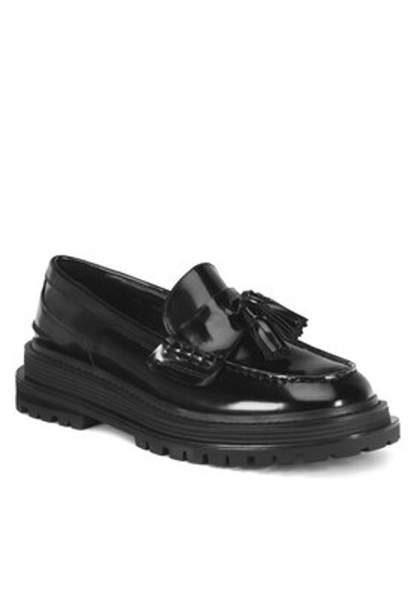 Badura Loafersy WGA3311-1Z Czarny. Kolor: czarny. Materiał: skóra, lakier