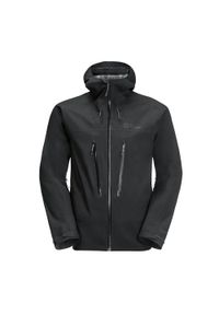 Kurtka przeciwdeszczowa męska Jack Wolfskin Kammweg 3L Jkt M. Kolor: czarny. Sport: turystyka piesza #1