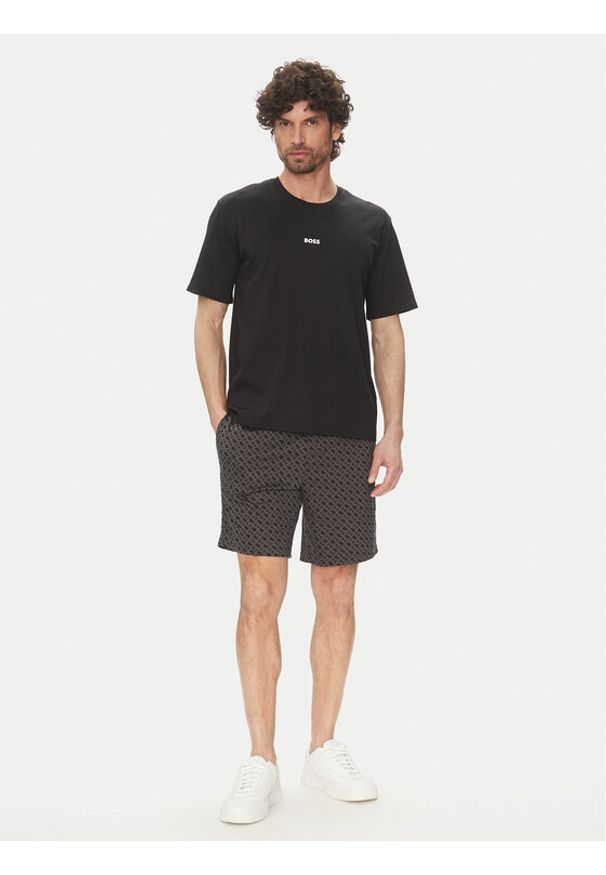 BOSS Piżama Relax 50540613 Czarny Regular Fit. Kolor: czarny. Materiał: bawełna
