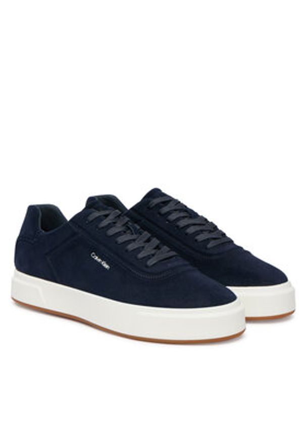 Calvin Klein Sneakersy Basket Cupsole Oxf Lup Hf Su HM0HM02131 Granatowy. Kolor: niebieski. Materiał: skóra, zamsz