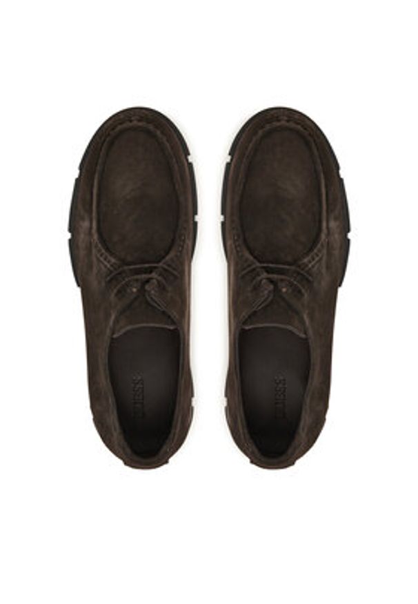 Guess Półbuty FMFFIO SUE13 Brązowy. Kolor: brązowy. Materiał: zamsz, skóra