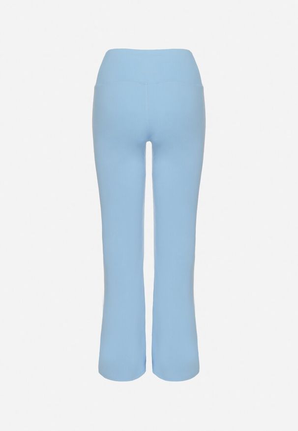 Born2be - Niebieskie Legginsy Dzwony z Wysokim Stanem i Szeroką Gumką w Talii Idoreia. Okazja: na co dzień. Stan: podwyższony. Kolor: niebieski. Styl: casual, elegancki