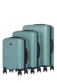 Ochnik - Komplet walizek na kółkach 19"/24"/28". Kolor: turkusowy. Materiał: materiał, poliester, guma, kauczuk #1