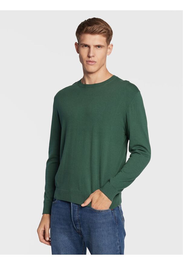 United Colors of Benetton - United Colors Of Benetton Sweter 10CVU1N60 Zielony Regular Fit. Kolor: zielony. Materiał: bawełna