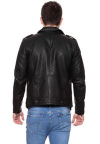 Wrangler - KURTKA SKÓRZANA WRANGLER PU LEATHER JACKET BLACK W4744VI01. Okazja: na co dzień. Kolor: czarny. Materiał: jeans, skóra ekologiczna. Styl: casual #6