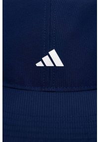 adidas Performance czapka z daszkiem Essential kolor niebieski z nadrukiem. Kolor: niebieski. Materiał: skóra, materiał. Wzór: nadruk #3