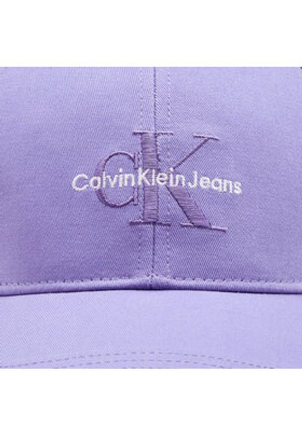 Calvin Klein Czapka z daszkiem Mono Logo Embro K60K612317 Fioletowy. Kolor: fioletowy. Materiał: bawełna