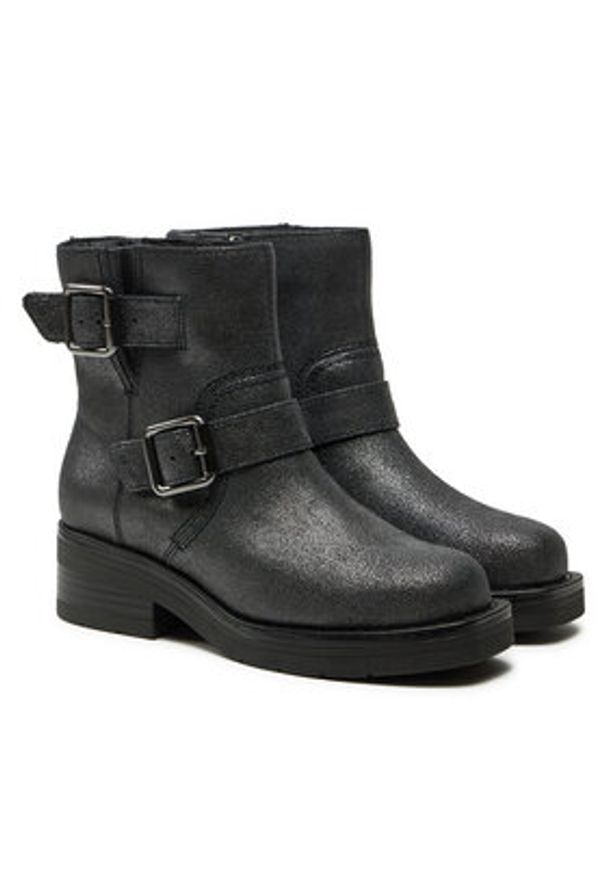 Clarks Botki Rebelle Buckle 26178889 Srebrny. Kolor: srebrny. Materiał: skóra