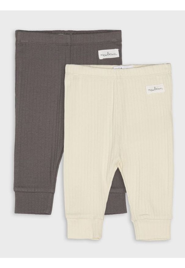 Sinsay - Legginsy 2 pack - biały. Kolor: biały. Materiał: prążkowany, materiał. Długość: długie. Wzór: aplikacja