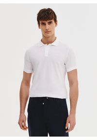 Pako Lorente - PAKO LORENTE - Biały gładki t-shirt polo. Okazja: na co dzień. Typ kołnierza: polo. Kolor: niebieski, biały, czarny. Materiał: bawełna. Wzór: gładki. Styl: casual #1