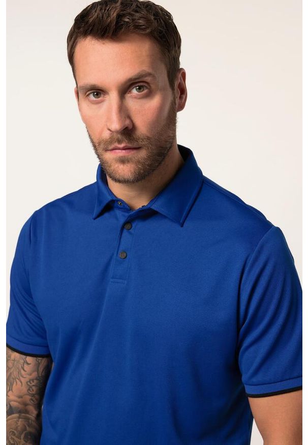 JAY-PI - Męska Koszulka polo golf rękaw 1/2 zatrzaski do rozm. 7XL. Typ kołnierza: polo, golf. Kolekcja: plus size. Kolor: niebieski. Materiał: poliester, materiał. Styl: sportowy