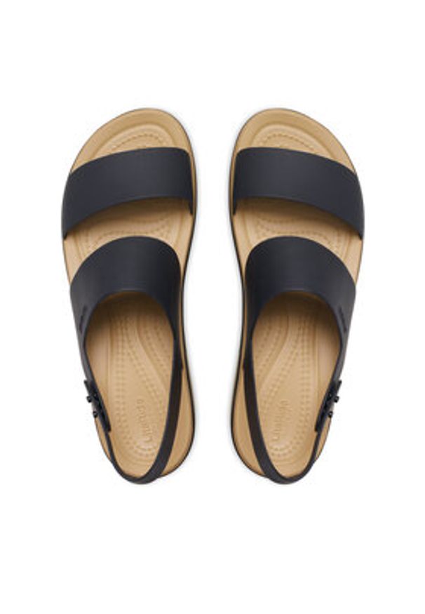 Crocs Sandały Brooklyn Matte Wrap Low Wedge 211802 Czarny. Kolor: czarny
