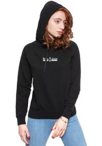 Lee - BLUZA LEE DAMSKA HOODIE BLACK L53WTX01 112112584. Okazja: na uczelnię, na co dzień. Typ kołnierza: kaptur. Materiał: bawełna, materiał, denim, jeans. Wzór: nadruk. Sezon: lato. Styl: sportowy, casual