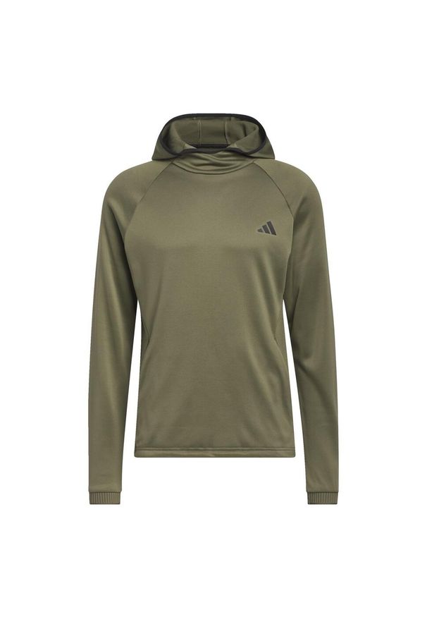 Adidas - Bluza z kapturem COLD.RDY. Typ kołnierza: kaptur. Kolor: zielony. Materiał: materiał. Sport: golf
