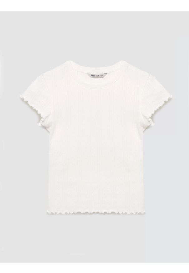 Big-Star - Koszulka damska z ażurowej dzianiny biała Alla 100. Kolor: biały. Materiał: dzianina. Wzór: ażurowy