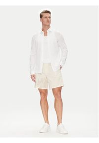 BOSS Szorty materiałowe C-Karlos 50538839 Écru Regular Fit. Materiał: bawełna