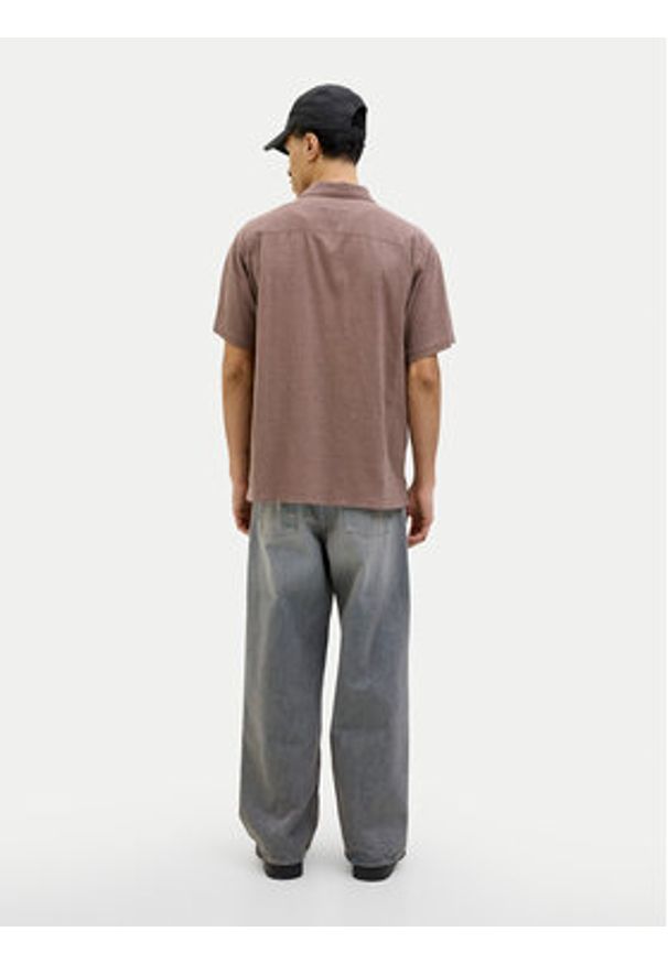 Jack & Jones Koszula Luke 12255781 Brązowy Relaxed Fit. Kolor: brązowy. Materiał: bawełna