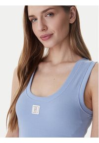 Fracomina Top FP26ST2001J40101 Błękitny Slim Fit. Kolor: niebieski. Materiał: bawełna #3