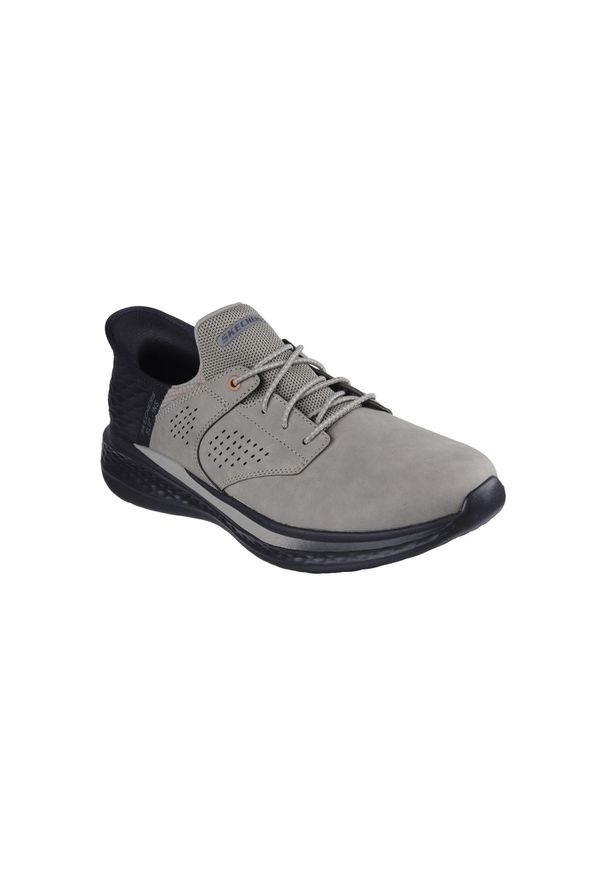 skechers - Buty sportowe Sneakersy męskie, Slip-Ins: Slade - Macklin. Kolor: szary. Sport: turystyka piesza