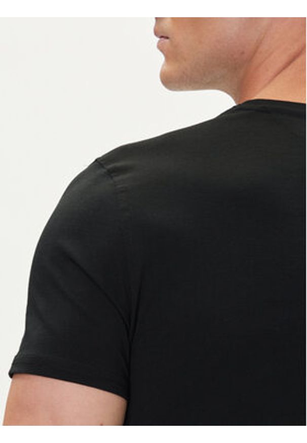 Tommy Jeans T-Shirt DM0DM04411 Czarny Slim Fit. Kolor: czarny. Materiał: bawełna