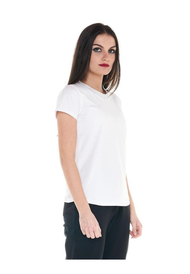 LEONE 1947 APPAREL - Damska koszulka Cristal Shine. Kolor: biały. Materiał: tkanina. Sport: fitness