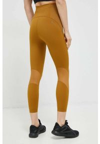 adidas Performance legginsy treningowe Tailored kolor brązowy gładkie. Kolor: brązowy. Materiał: skóra, dzianina, materiał. Technologia: Techfit (Adidas). Wzór: gładki. Sport: fitness #4