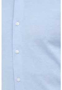 Calvin Klein Koszula bawełniana męska slim z kołnierzykiem button-down. Typ kołnierza: button down. Kolor: niebieski. Materiał: bawełna #4