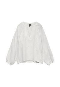 Vero Moda Bluzka Natali 10342739 Biały Regular Fit. Kolor: biały. Materiał: bawełna #5